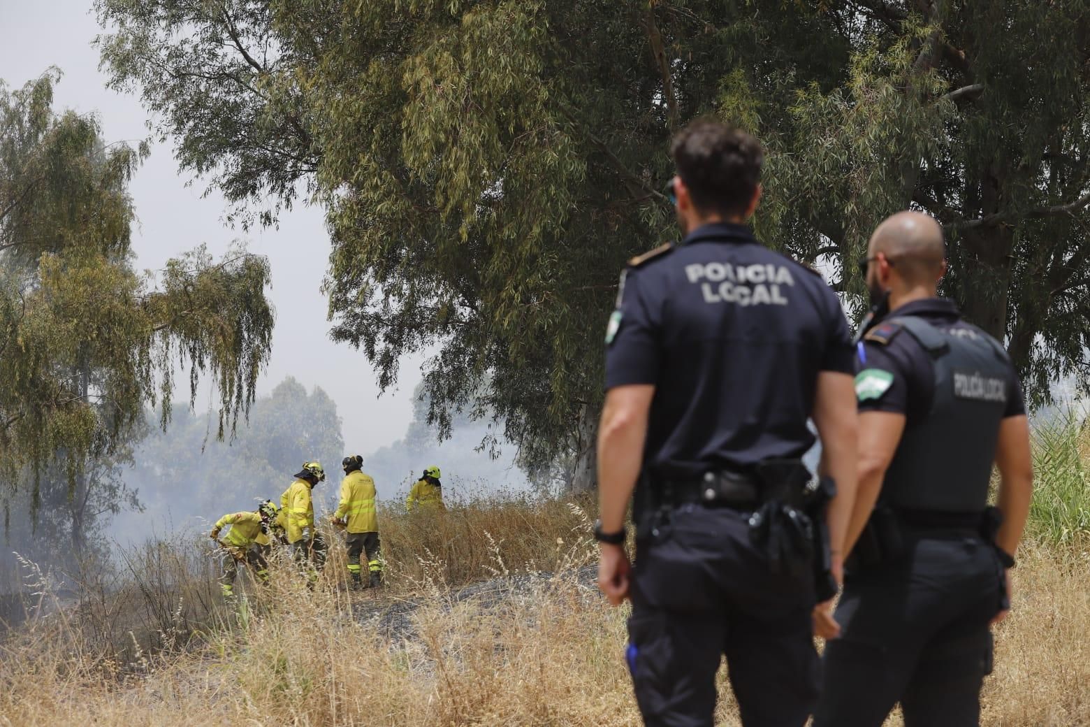 Un incendio de pastos junto al Parque Joyero moviliza a bomberos, Infoca y Policía Local