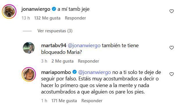 La tajante respuesta de María Pombo al comentario de Jonan Wiergo