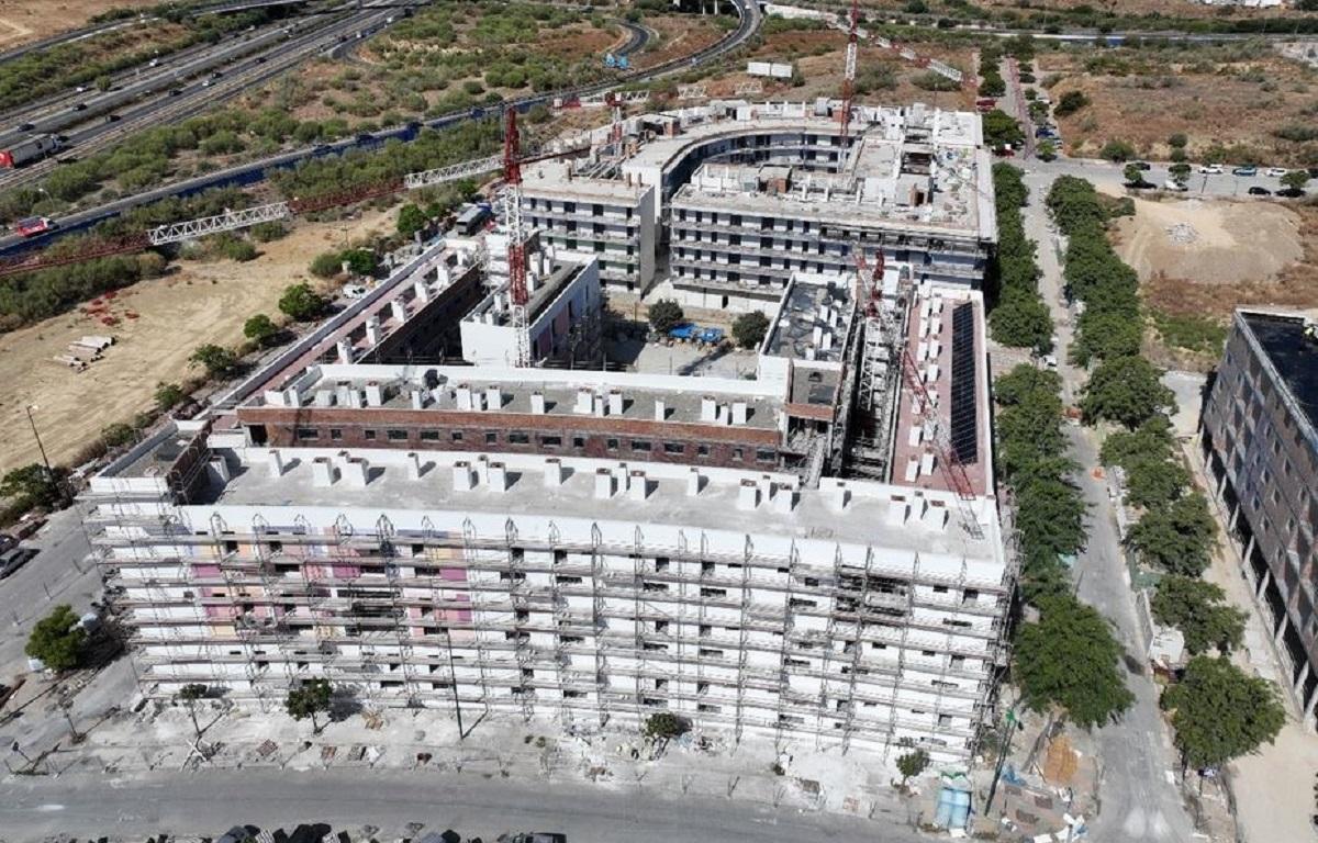 La promoción de VPO que se construye en la parcela R16 del sector Universidad en Málaga. en una imagen del IMV.