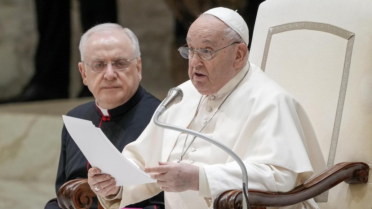 El papa Francisco, durante la audiencia de este miércoles en el Vaticano.
