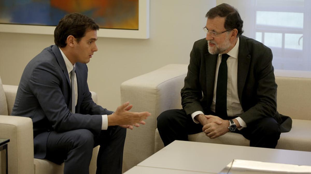Mariano Rajoy y Albert Rivera, durante una reunión en la Moncloa.