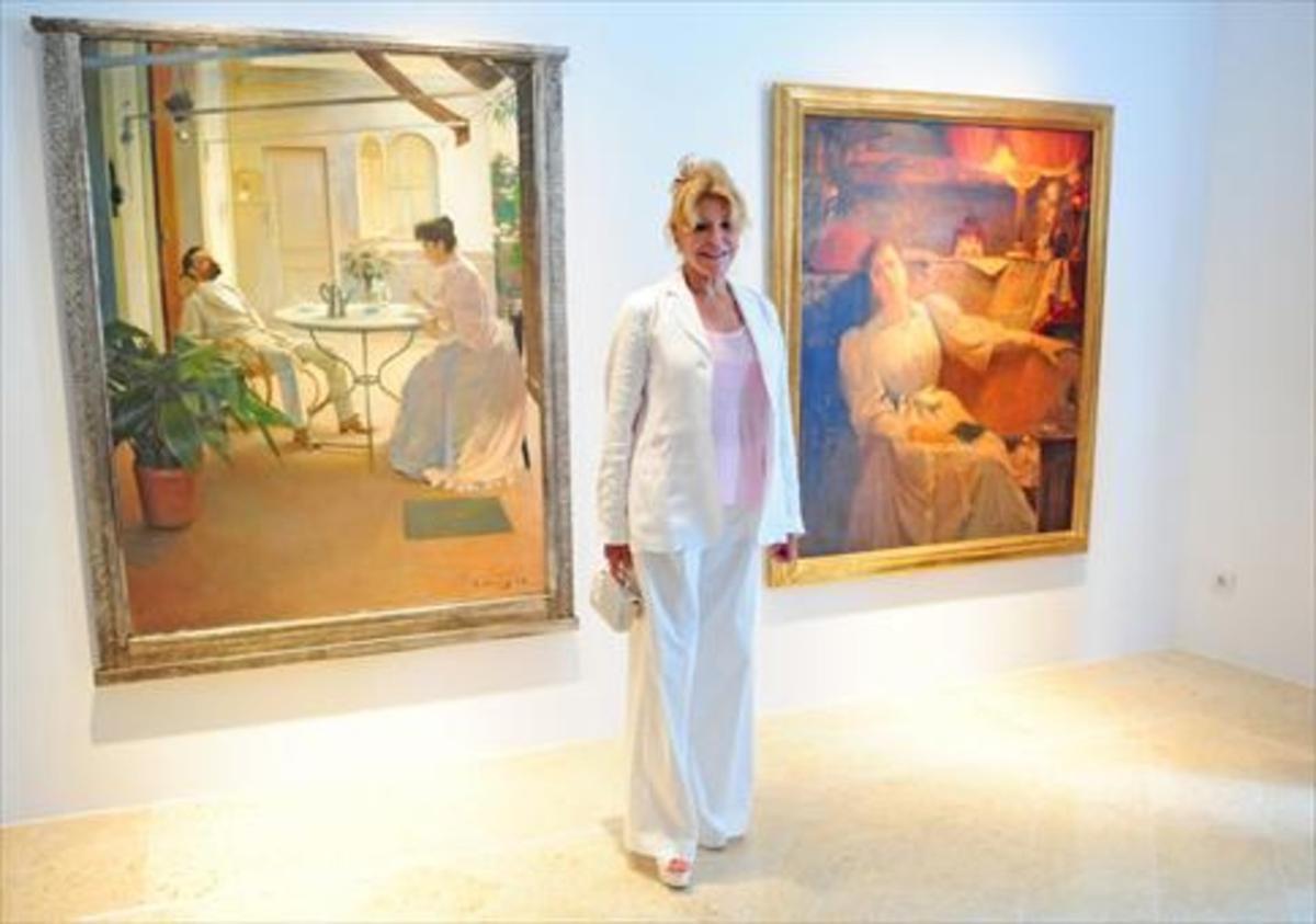 La baronesa Thyssen, posa durante la inauguración del espacio ’Carmen Thyssen’, en Sant Feliu de Guíxols.