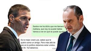 Recreación del intercambio de mensajes entre Sánchez y Abalos. Íñigo Roy
