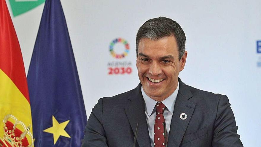 El presidente del Gobierno, Pedro Sánchez, durante la presentación de ayer.