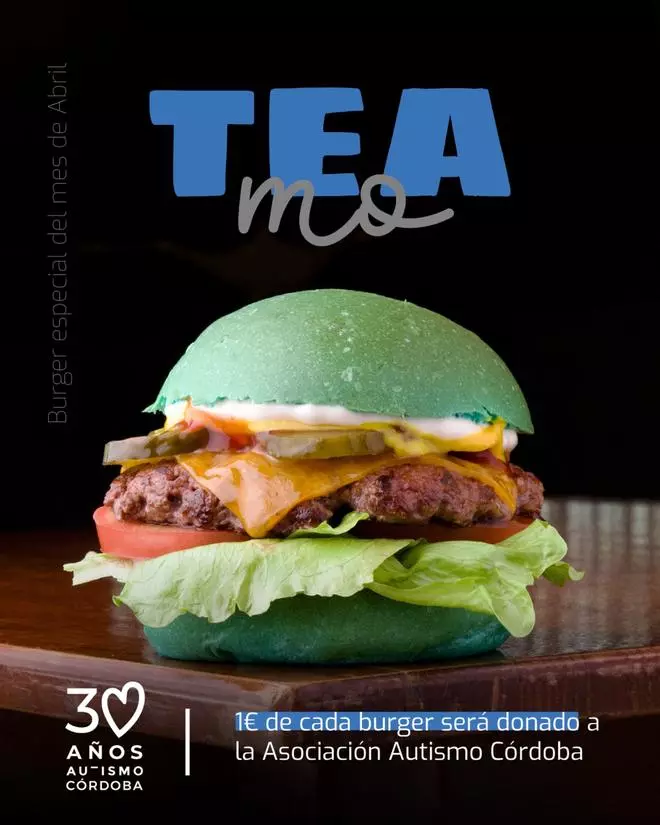 Una firma cordobesa donará un euro a Autismo Córdoba por cada hamburguesa 'azul' que venda en abril