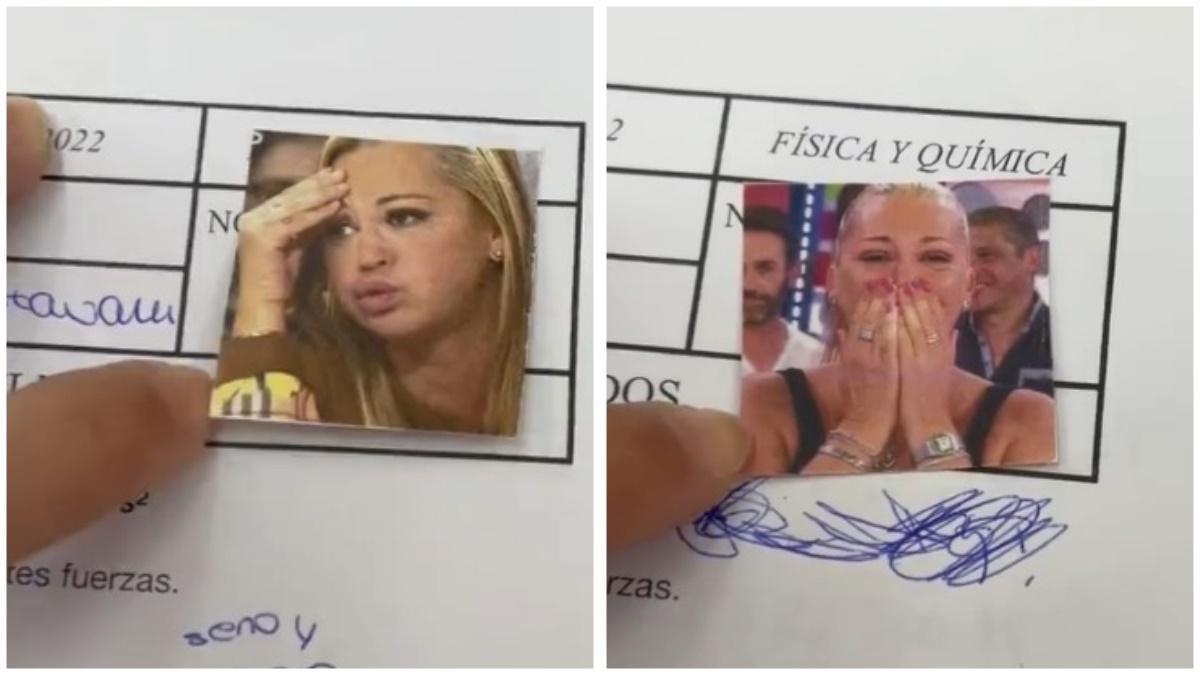 Una profesora coloca memes de Belén Esteban sobre las notas de los exámenes de sus alumnos