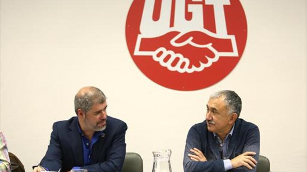 Unai Sordo (CCOO) y Pepe Álvarez (UGT).