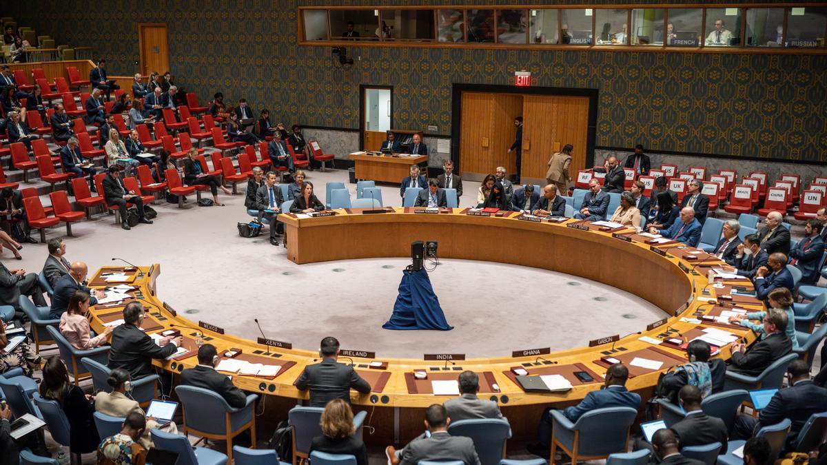 Sesión en el Consejo de Seguridad de la ONU en Nueva York (Estados Unidos).