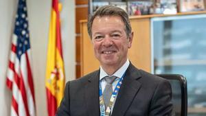 Juan Antonio Escriña al seu despatx de la seu central de GDELS-Santa Barbara Sistemas, a Madrid.  | LNE