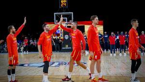 Una imagen de la selección de baloncesto, con Pau Gasol en primer plano, antes del amistoso con EEUU