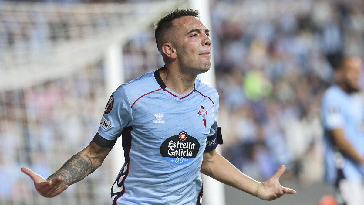 Fotografía de Salvador Sas, en la que puede verse en una imagen de archivo del pasado 2 de octubre al delantero del Celta de Vigo Iago Aspas durante un partido. EFE. (Celta) Actualiza texto con el final de partido