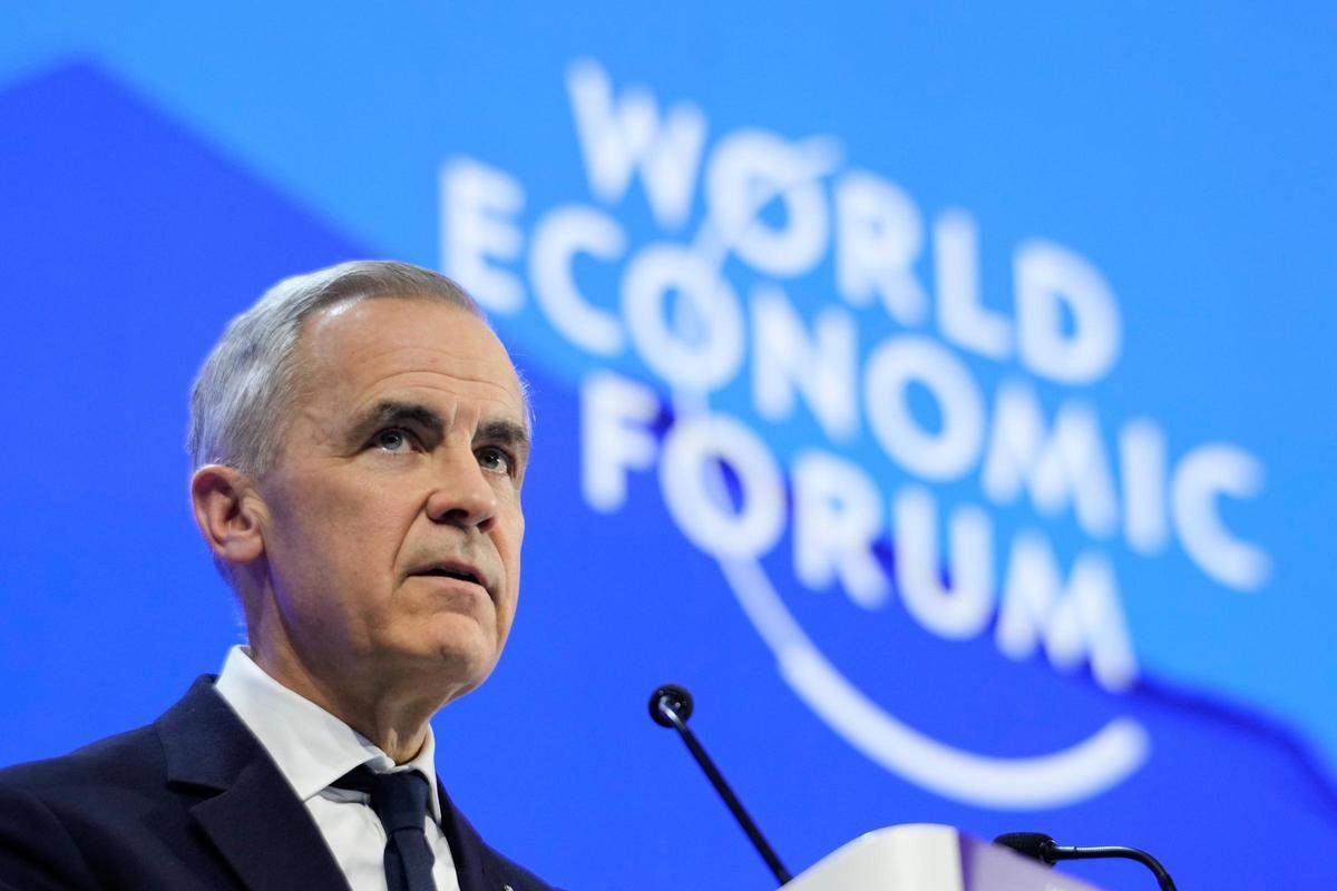 El primer ministro de Canadá, Mark Carney, en el Foro de Davos, Suiza.
