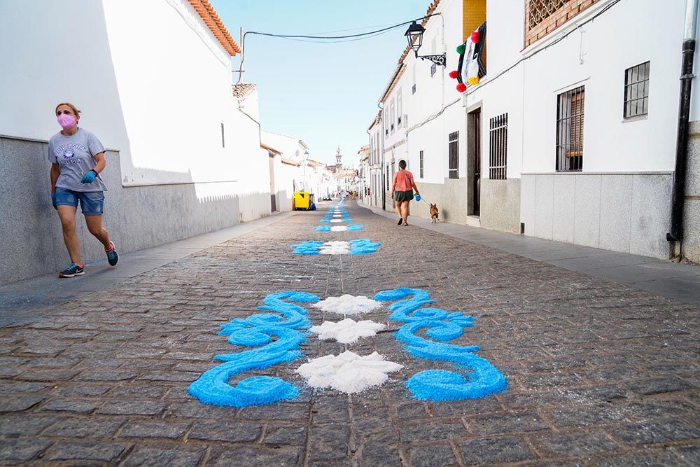 Alfombras para San Roque en Dos Torres