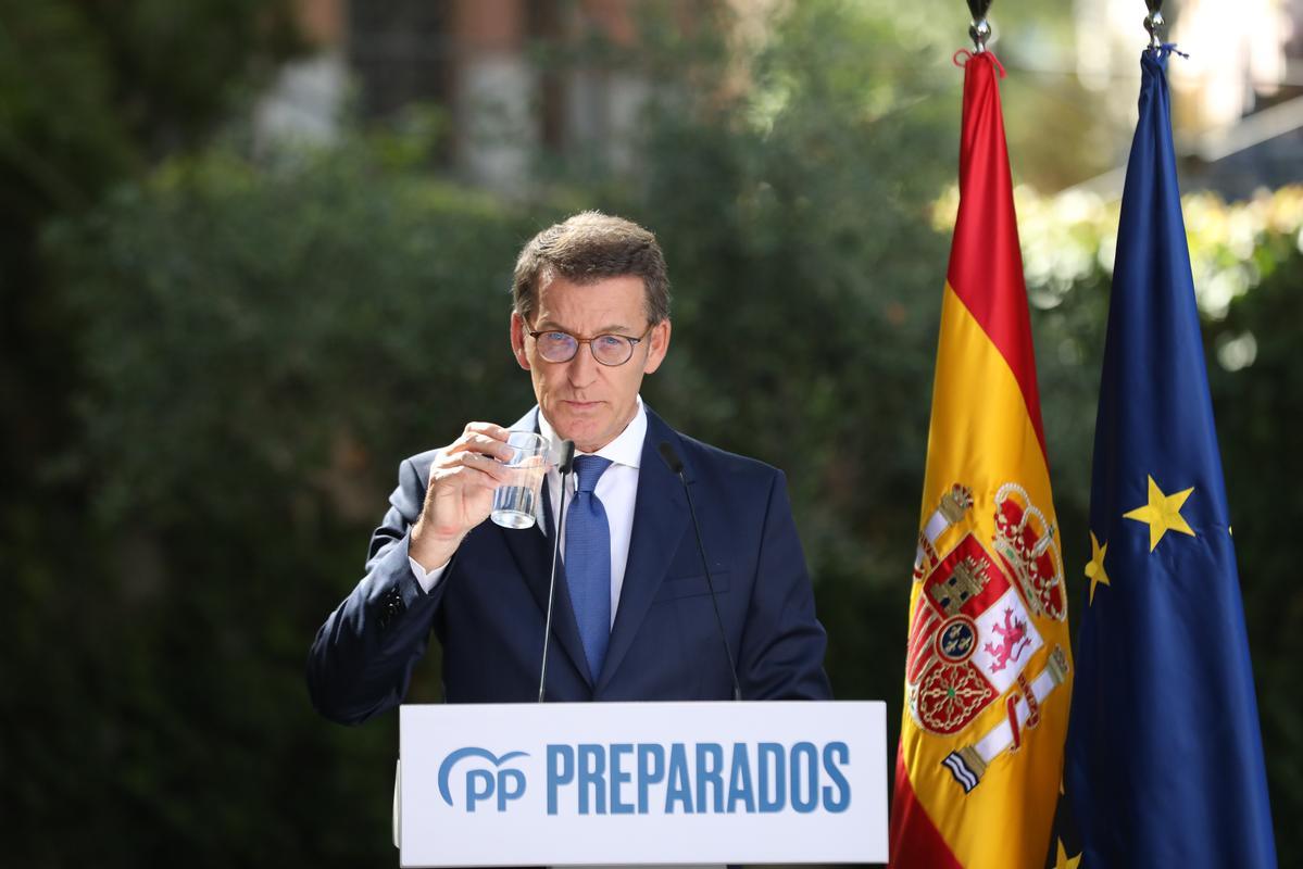 Alberto Núñez Feijóo, durante su comparecencia en el Senado