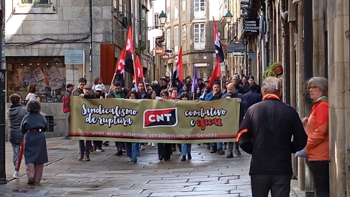 Manifestación de la CNT en Santiago