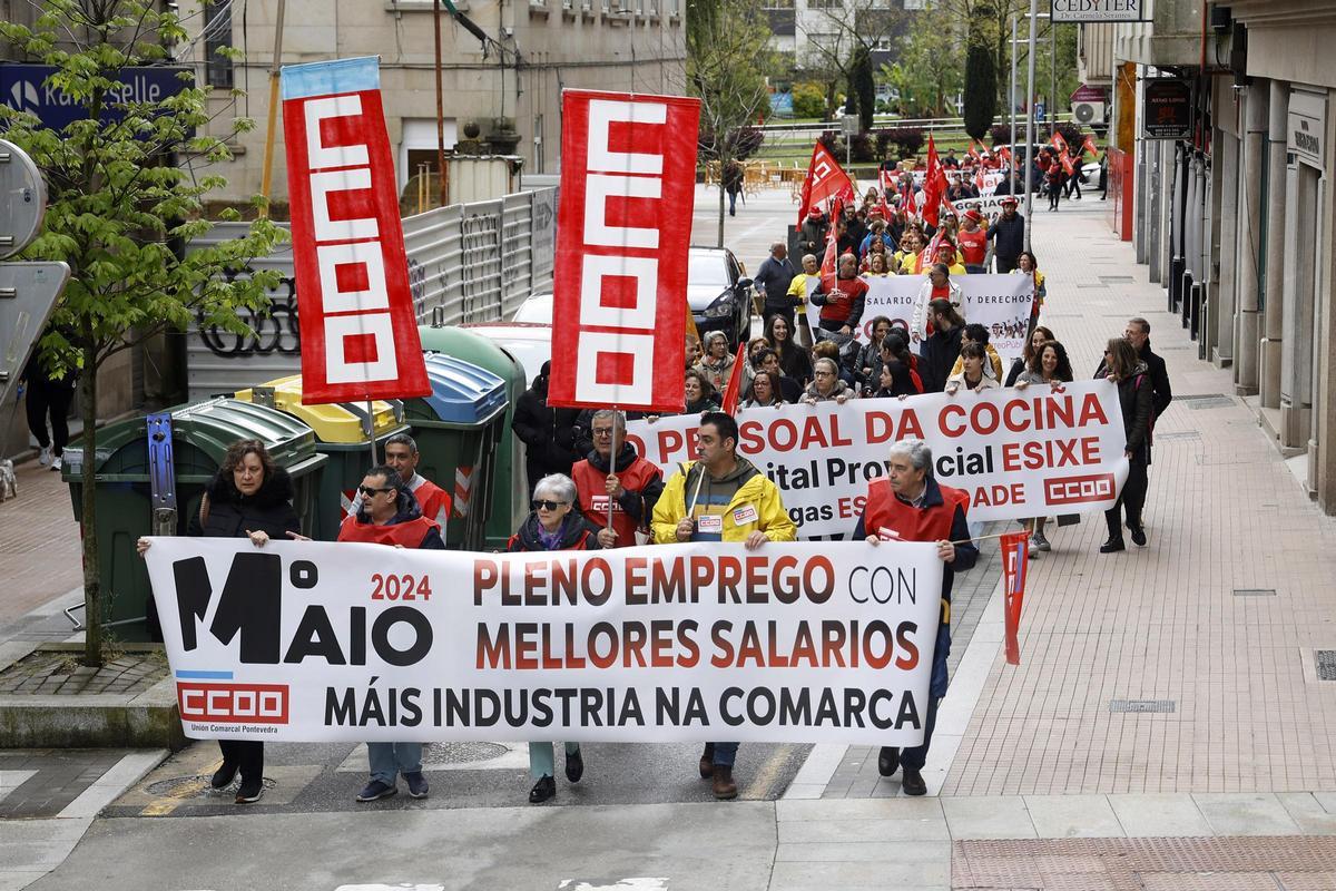 La marcha del sindicato Comisiones Obreras.