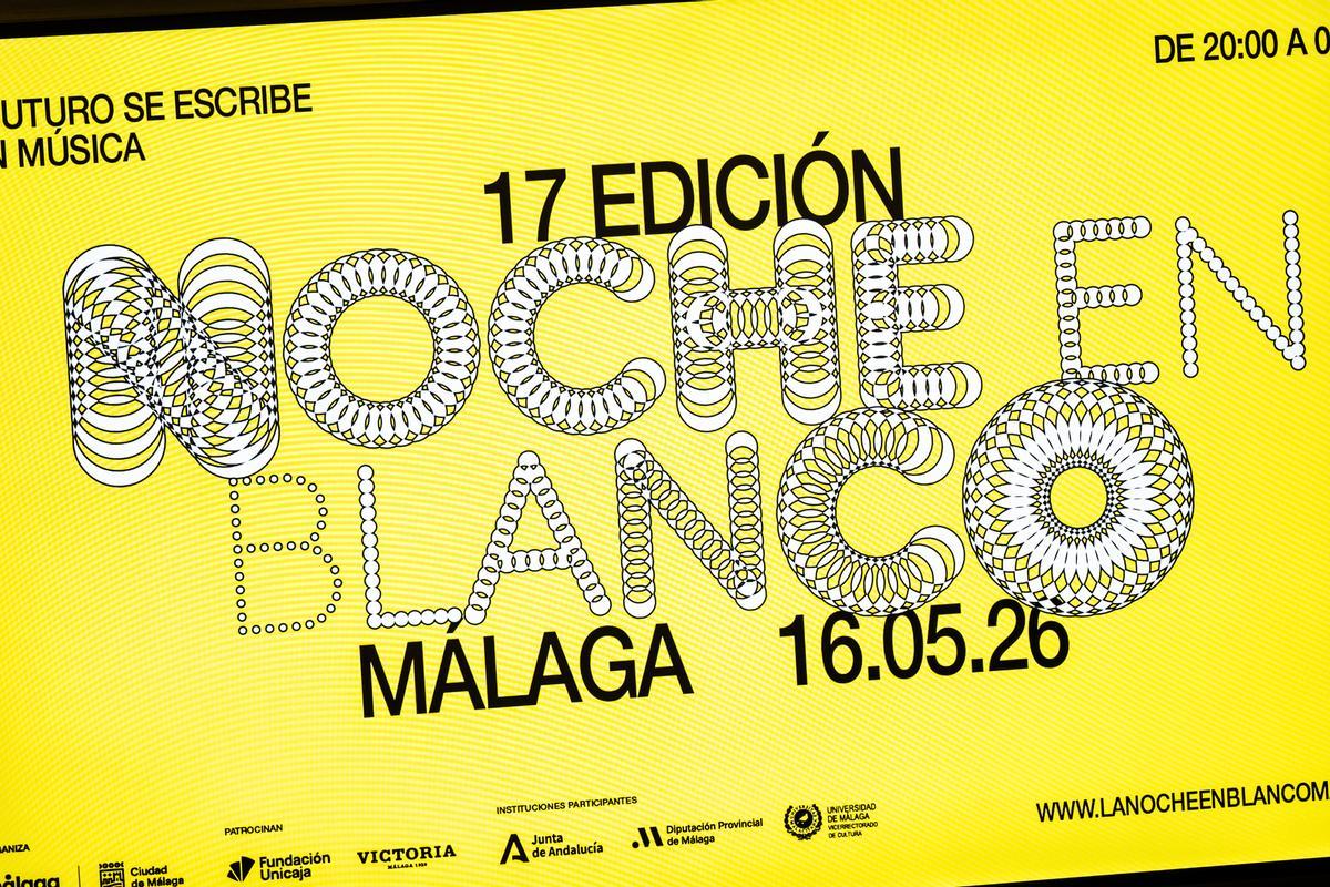 Cartel de presentación de la Noche en Blanco de Málaga.