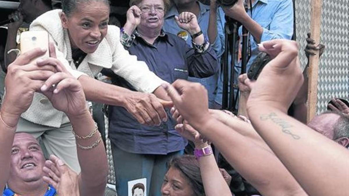 La candidata socialista Marina Silva, en Sao Bernardo de Campo.