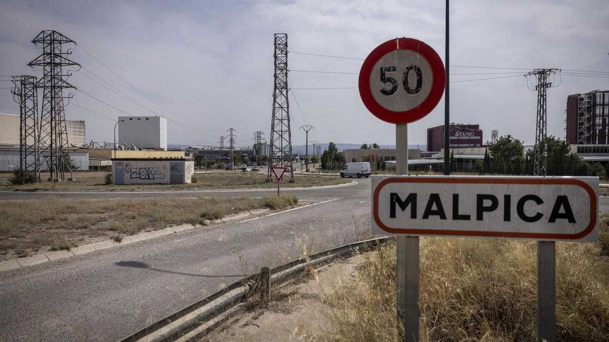 Entrada al polígono industrial de Malpica, en Zaragoza.