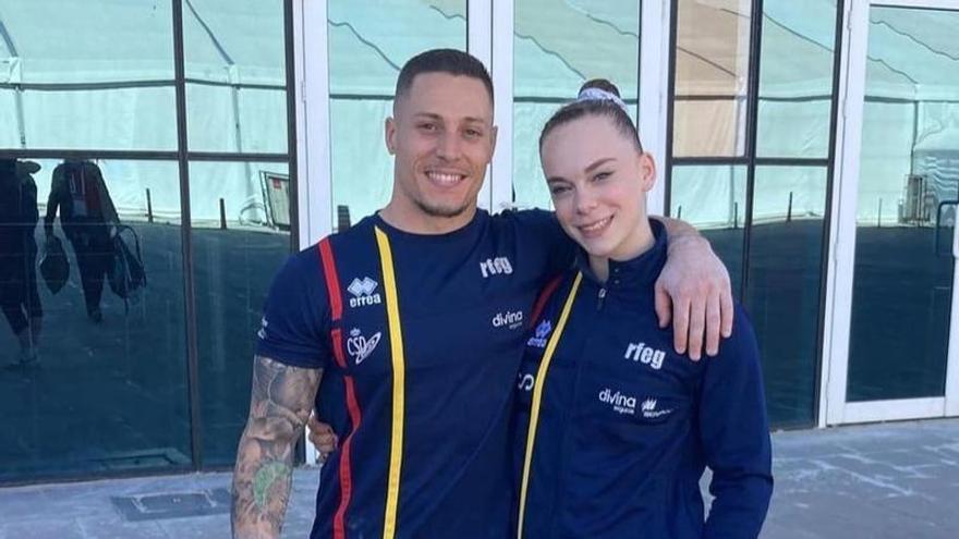 Néstor Abad y Laura Casabuena acarician el podio en el Europeo de gimnasia artística