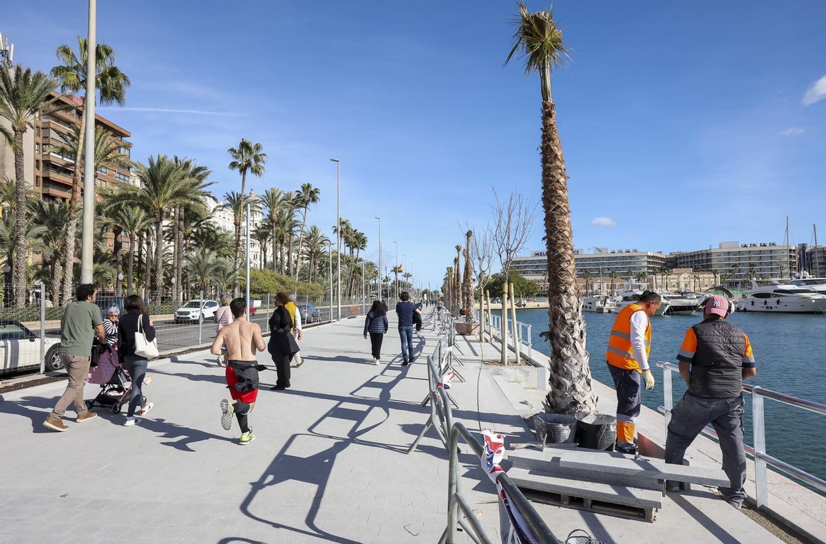 El paseo de la avenida Mártires de la Libertad, en obras y prácticamente sin sombra.