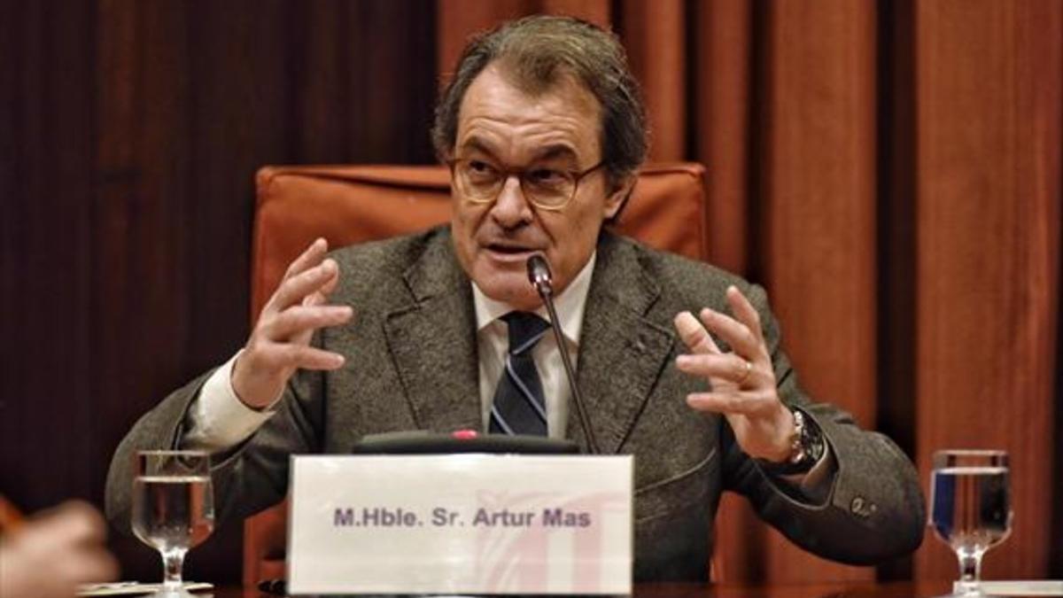 Artur Mas, ayer, en la comisión de Afers Institucionals del Parlament.