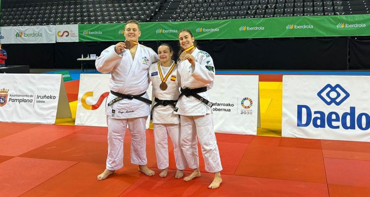 Los medallistas de Asturias en el Nacional junior de judo. | FAJ