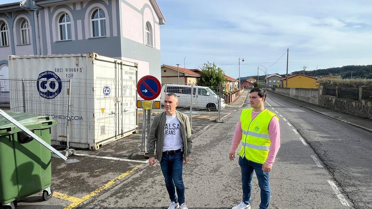 Un momento de la visita a las obras