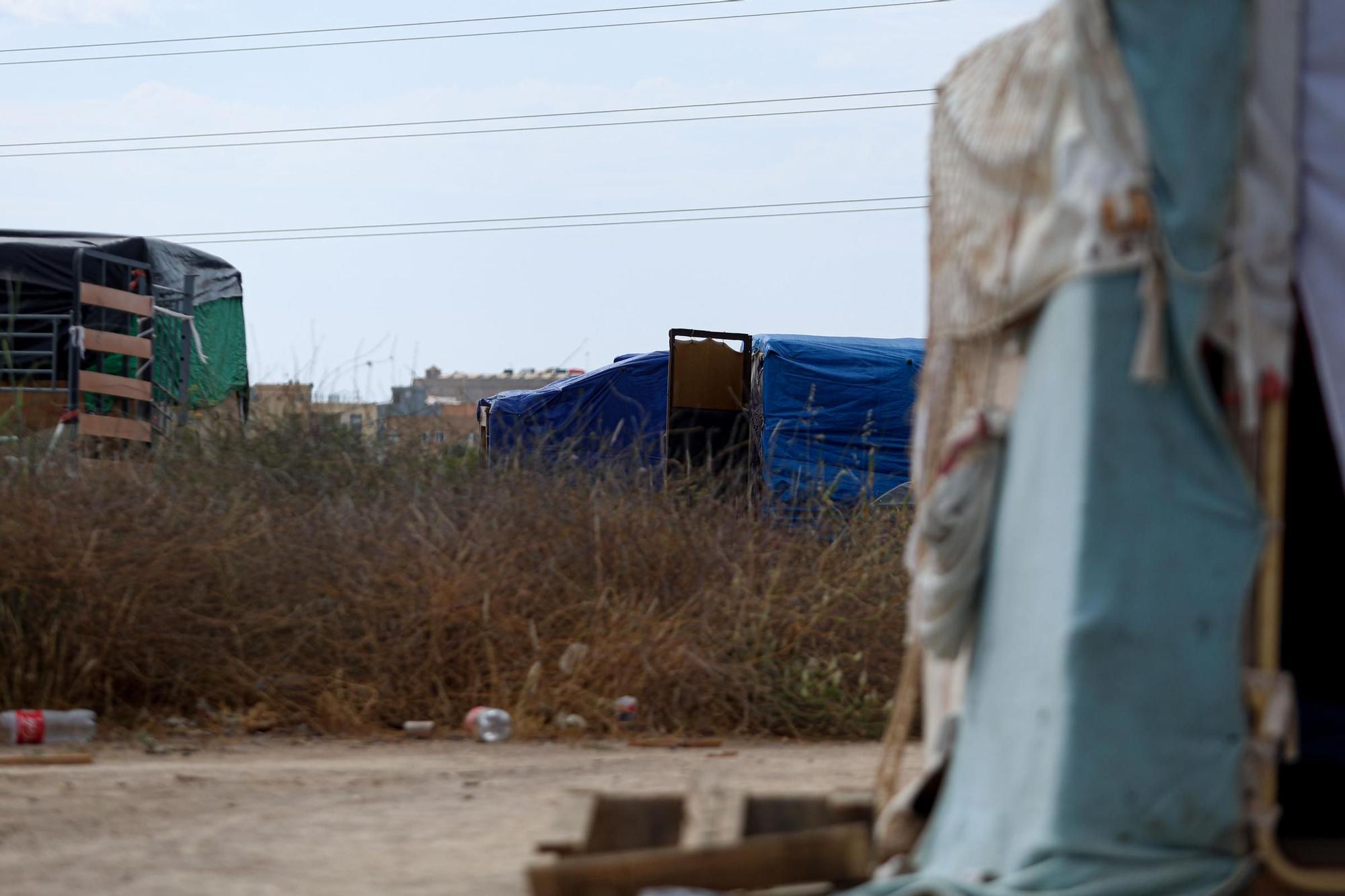 Poblado chabolista en la zona del recinto ferial de Ibiza