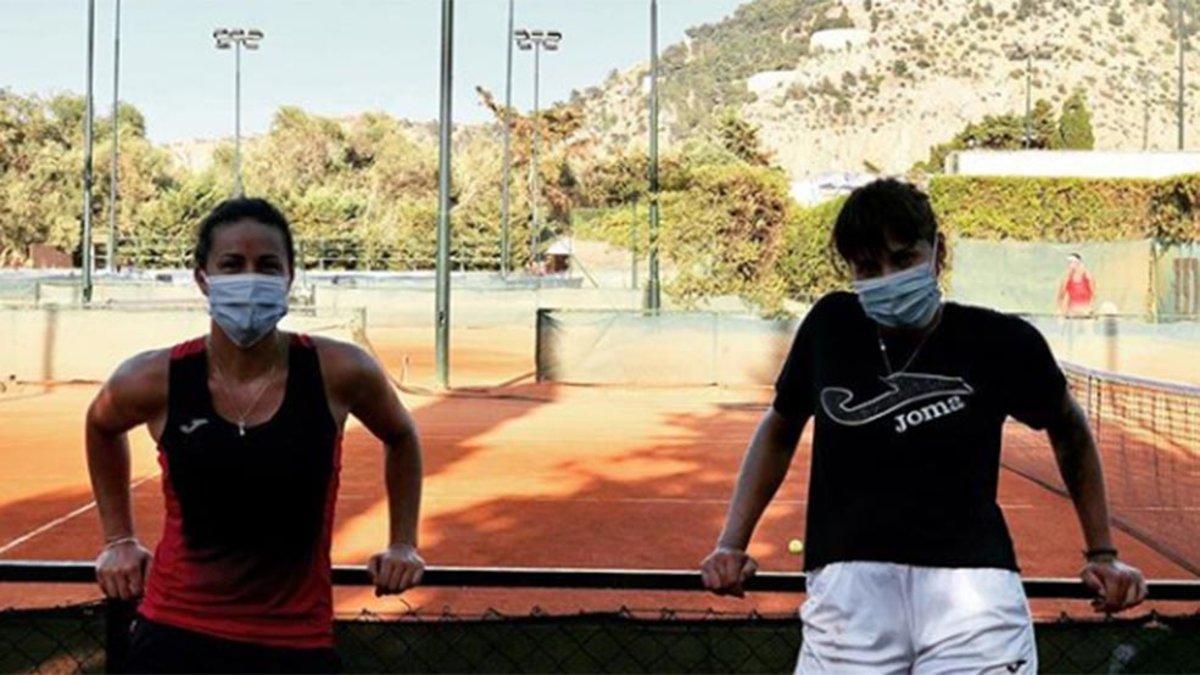 Arruabarrena y Bolsova, tras un entrenamiento en Palermo