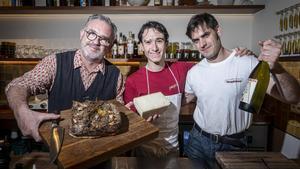 Quim Marquès, Marcel Olivares y Miquel Carrasco, en el bistró Piropo.