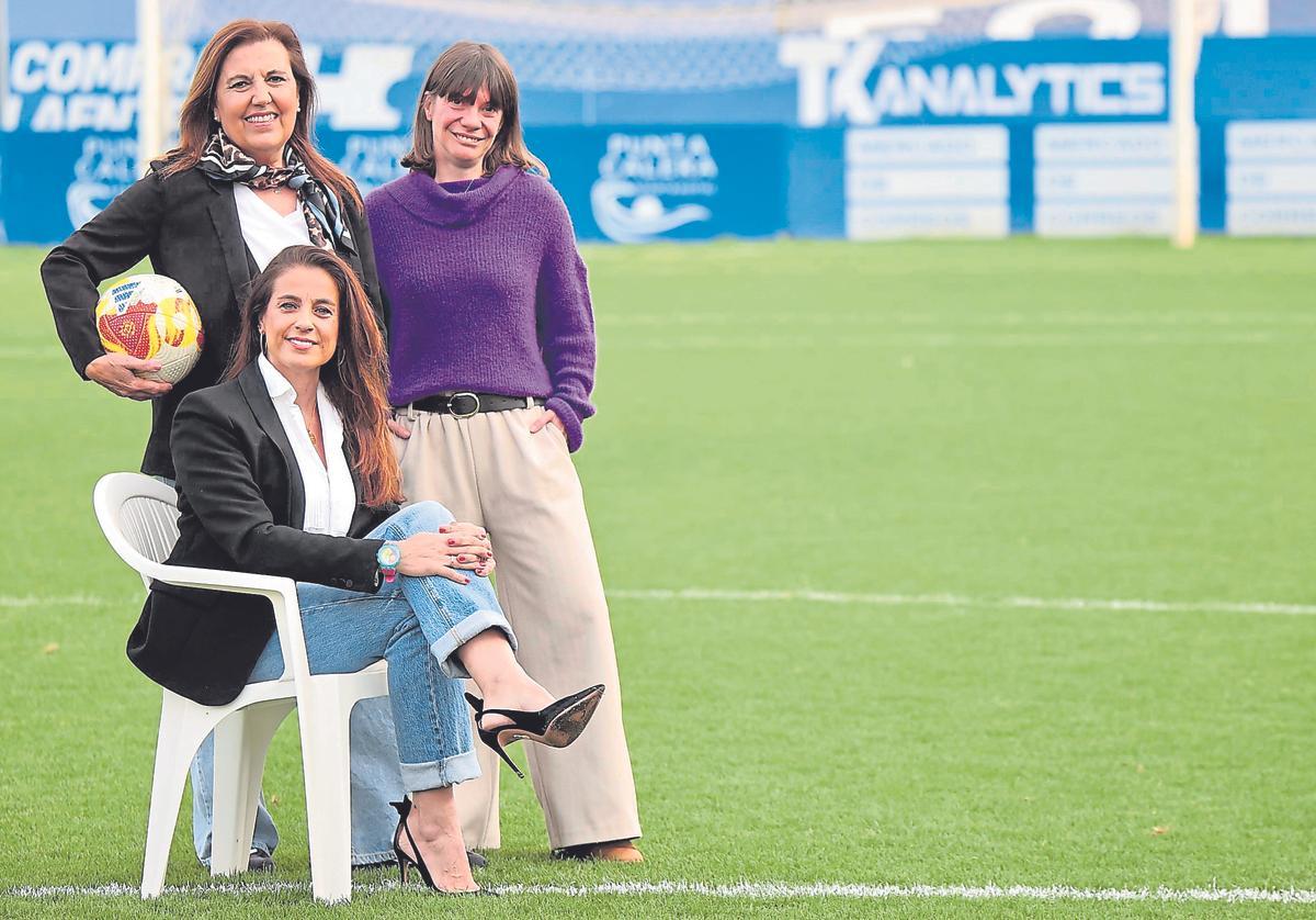 Las periodistas deportivas María José Alarcón, Eva Franco y Ángela Moreno.