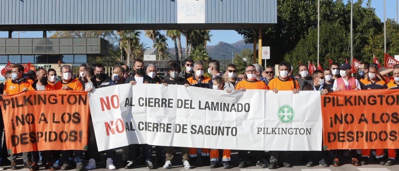 Protestade los trabajadores de Pilkington contra los despidos