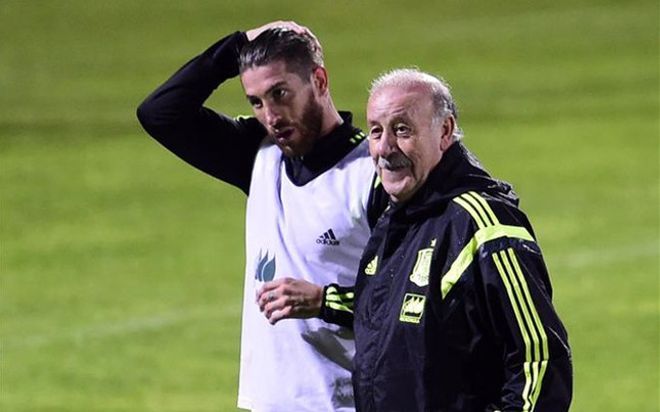 Sergio Ramos y Del Bosque.