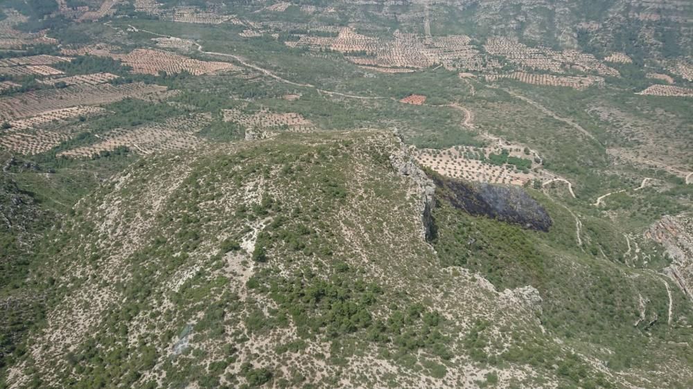 Incendio forestal en Jalance próximo a la nuclear de Cofrentes