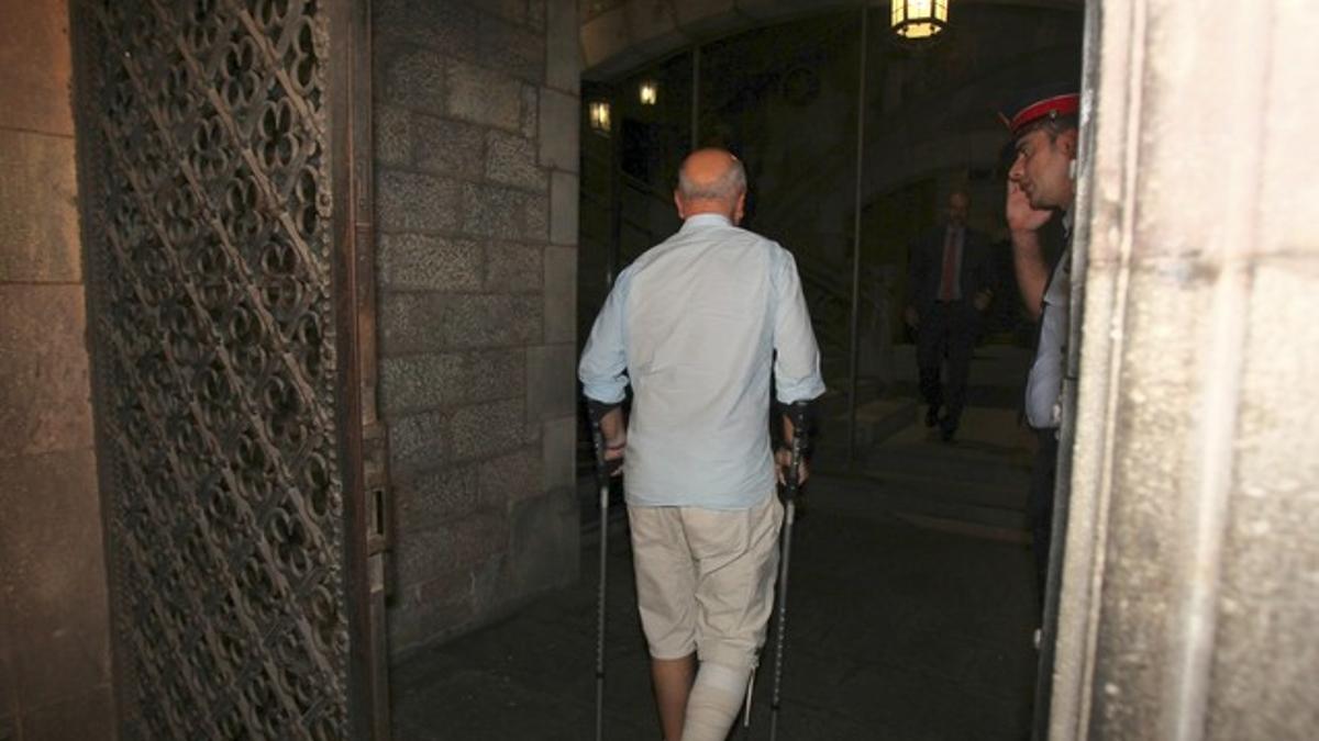 El líder de UDC, Josep Antoni Duran Lleida, llega al Palau de la Generalitat para reunirse con Artur Mas, el pasado 24 de septiembre.