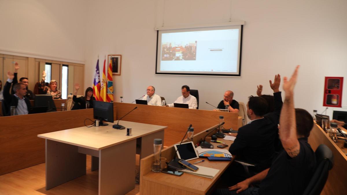 Todos los consellers del pleno de Formentera levantan la mano menos presidente que votó en contra