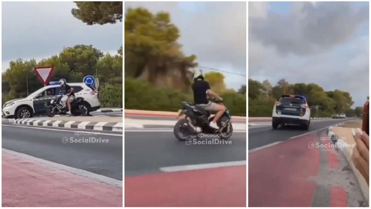 scooter huye vacilando Guardia Civil