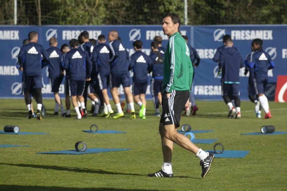 El entrenamiento del Oviedo de esta mañana