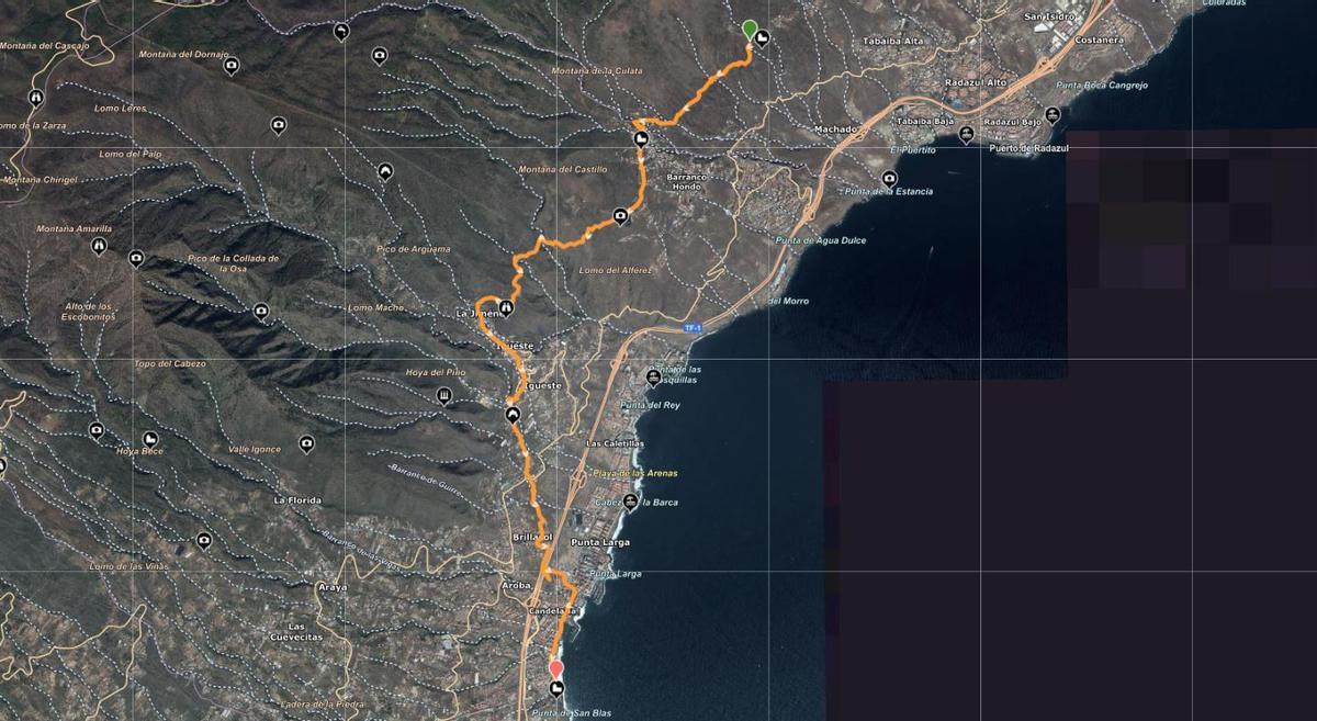 Recorrido del Camino Viejo de Candelaria desde la ermita de Machado, en El Rosario
