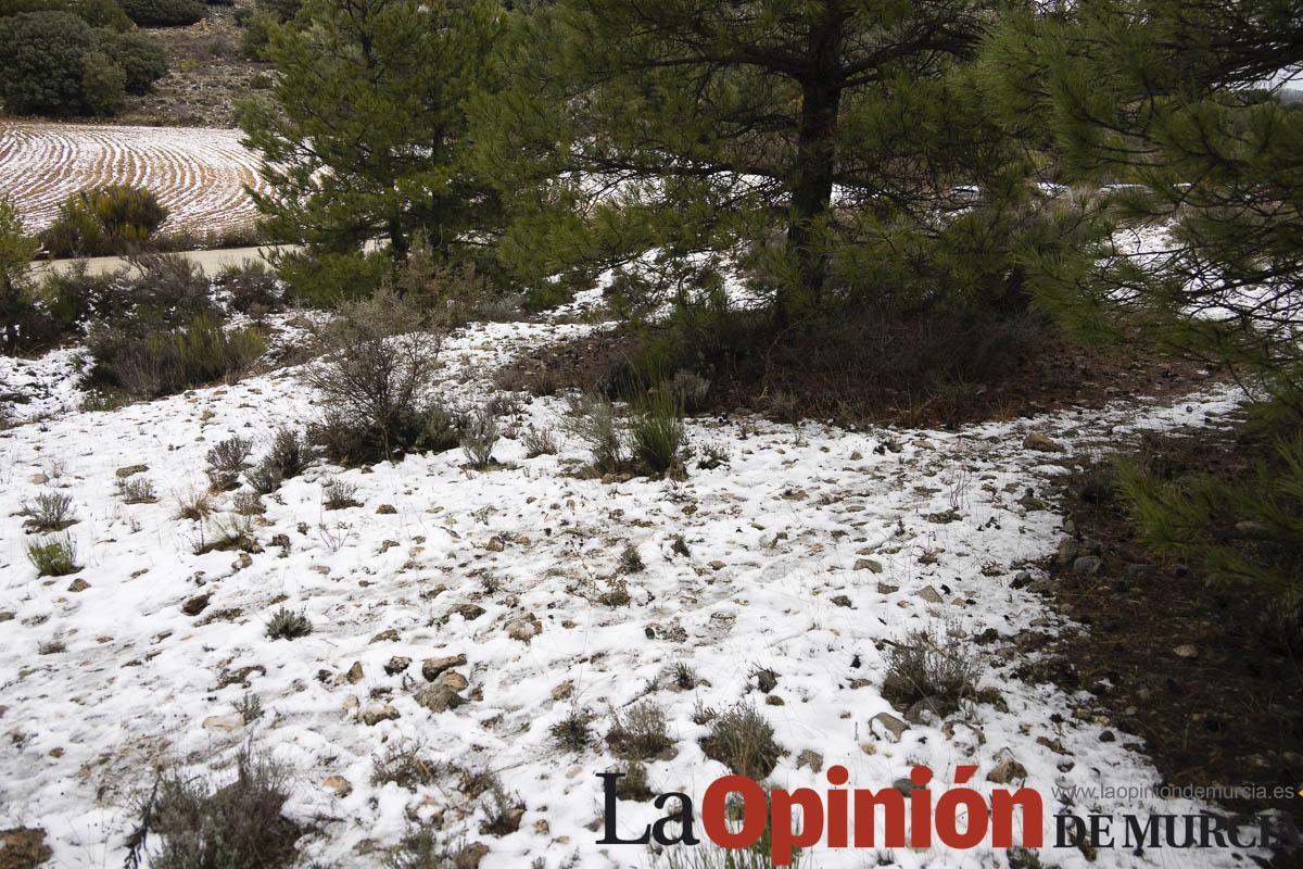 Nieve en las proximidades de Revolcadores en Moratalla