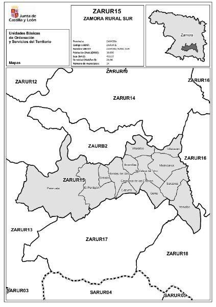 Mapa de las ubost en Zamora