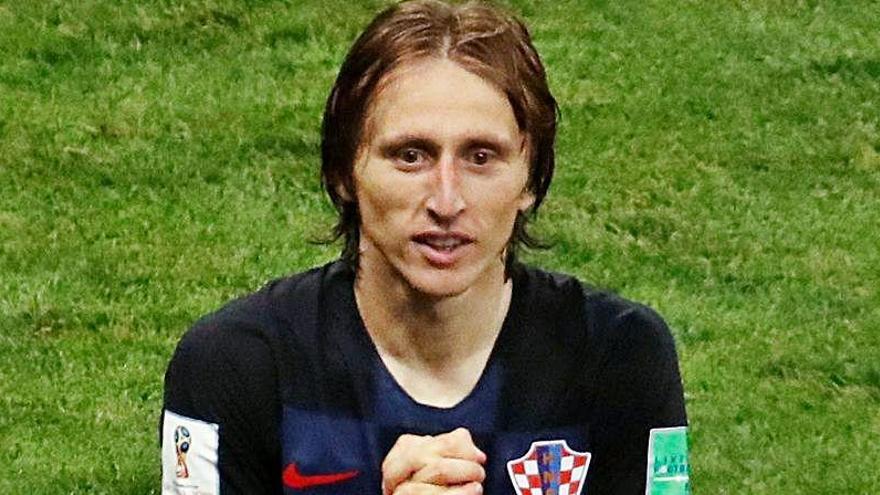 Una imagen de Modric con la camiseta de Croacia