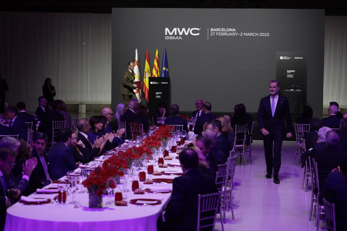 El rey Felipe VI preside la cena oficial del Mobile World Congress Barcelona 2023