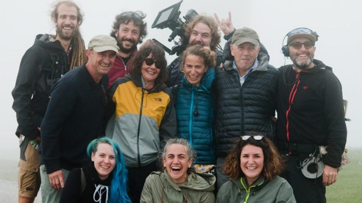 El equipo de la película en una fotografía durante el rodaje.