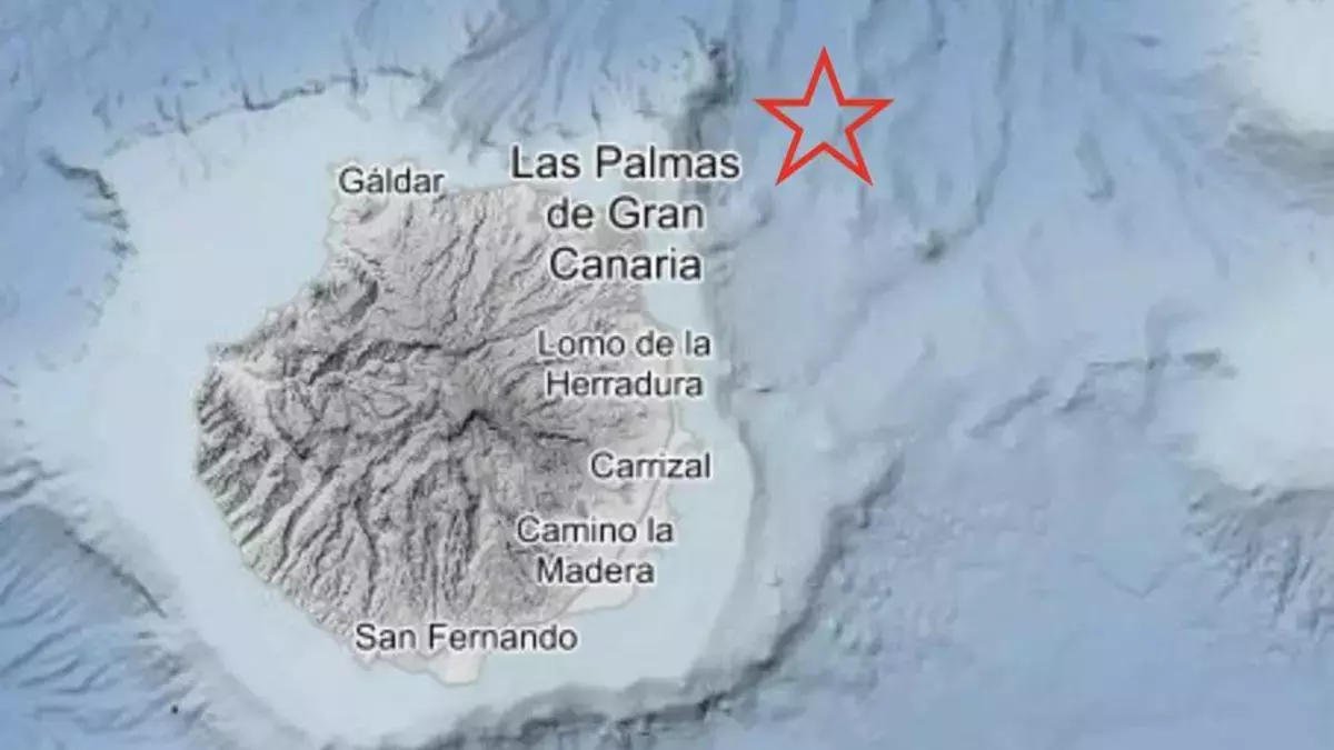 Gráfica de donde tuvo lugar el terremoto