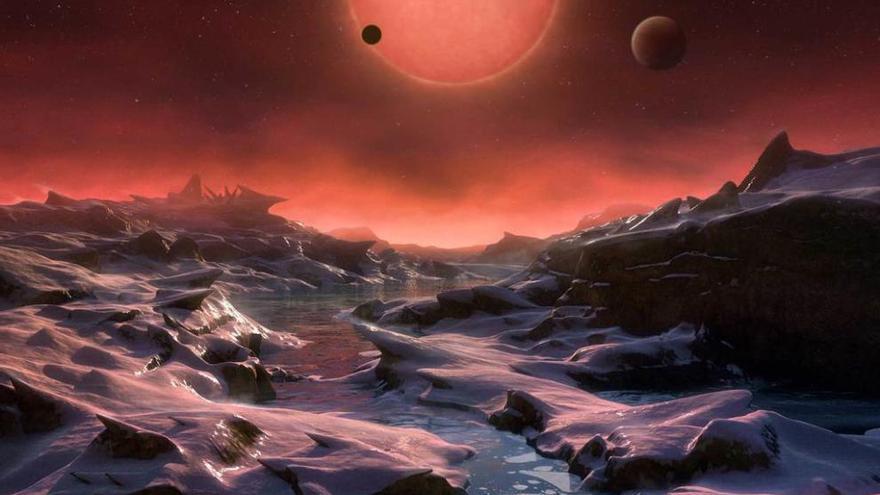 Recreación de la superficie de uno de los tres exoplanetas localizados en la constelación de Acuario.