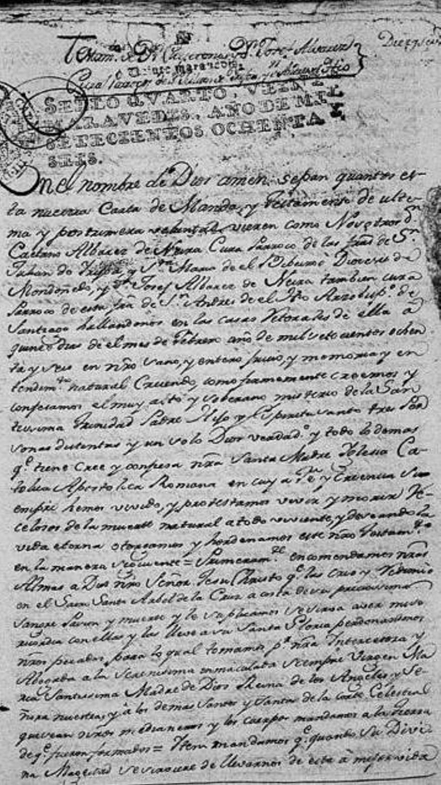 Testamento de José e de Caetano Álvarez de Neira. | // FAMILYSEARCH.ORG