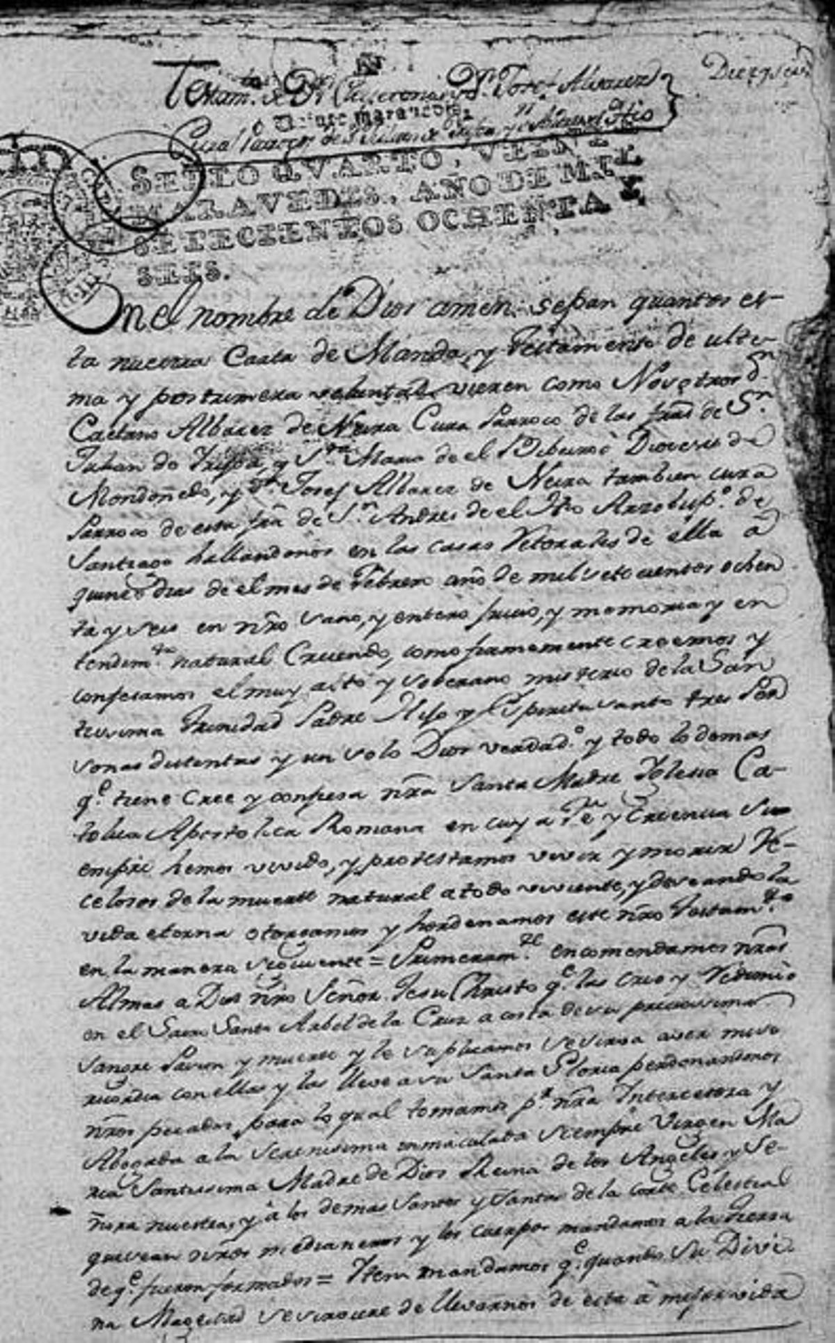 Testamento de José e de Caetano Álvarez de Neira. | // FAMILYSEARCH.ORG
