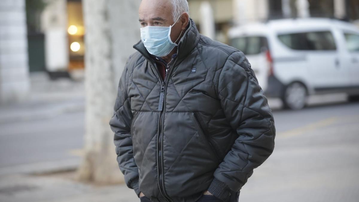 El expresidente de la Federación Balear de Tenis, Jaume Amengual, esta mañana en la Audiencia